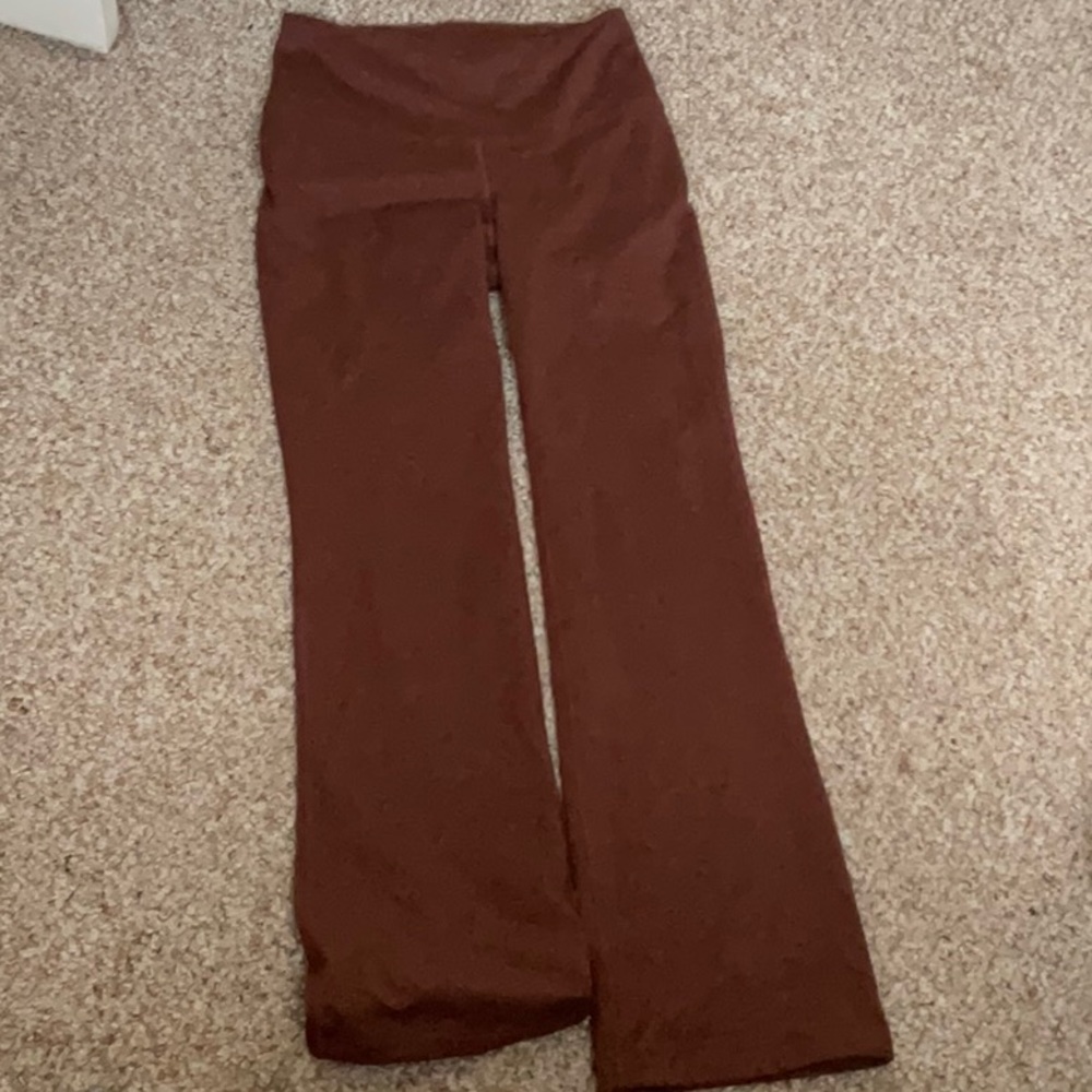 Brown flared leggings